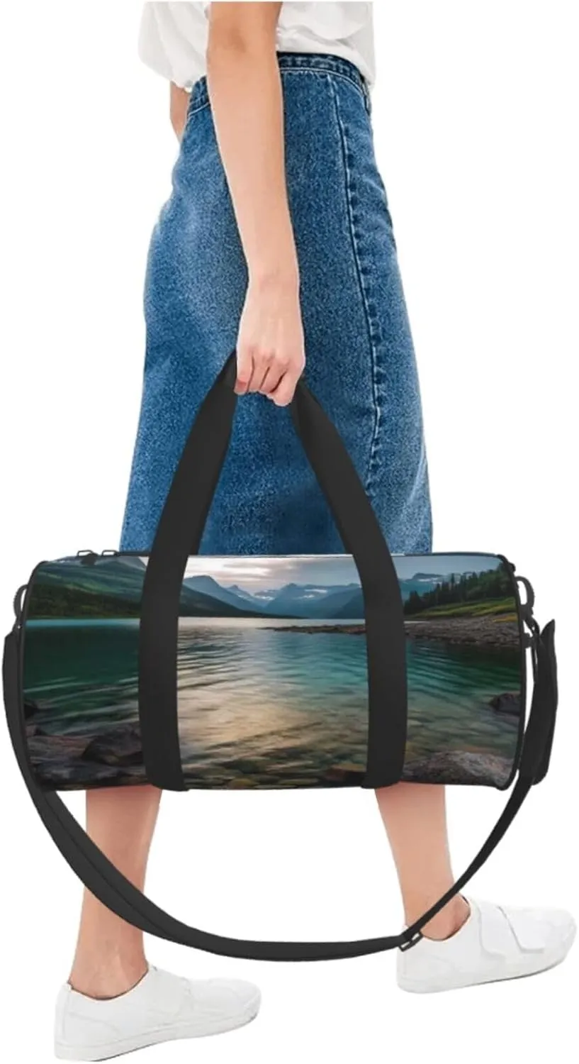 Travel Duffle Bag Weekender Bags For Men Women With Shoe Compartment Large Capacity Weekender Overnight Bag Glacier National Park Carry On Tote Bags Sport Gym Bag For Travel Yoga