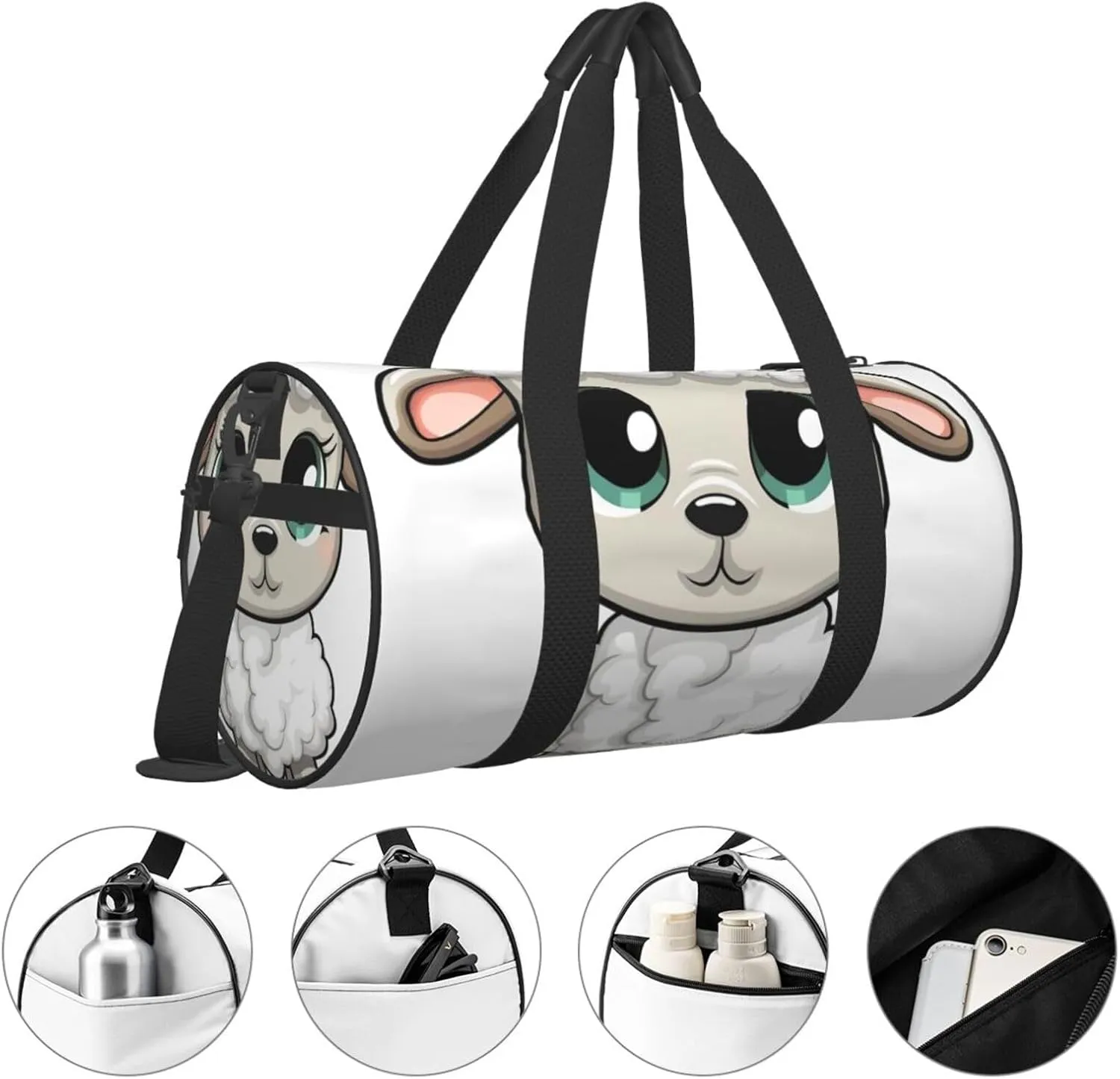 Travel Duffle Bag Weekender Bags for Men Women with Shoe Compartment Large Capacity Weekender Overnight Bag Lamb Carry On Tote Bags Sport Gym Bag for Travel Yoga