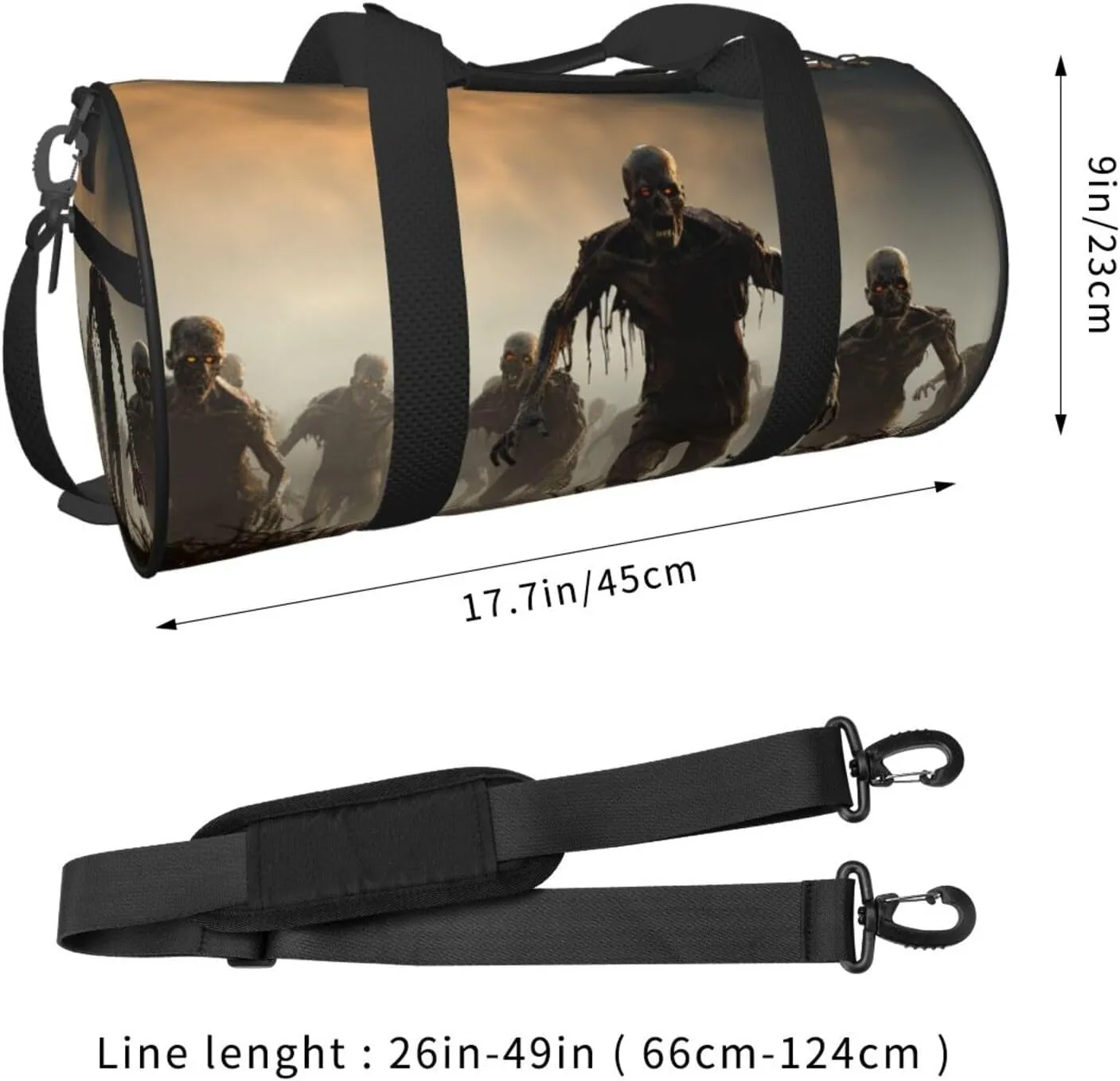 Travel Duffle Bag Weekender Bags For Men Women With Shoe Compartment Large Capacity Weekender Overnight Bag Many Zombie Carry On Tote Bags Sport Gym Bag For Travel Yoga