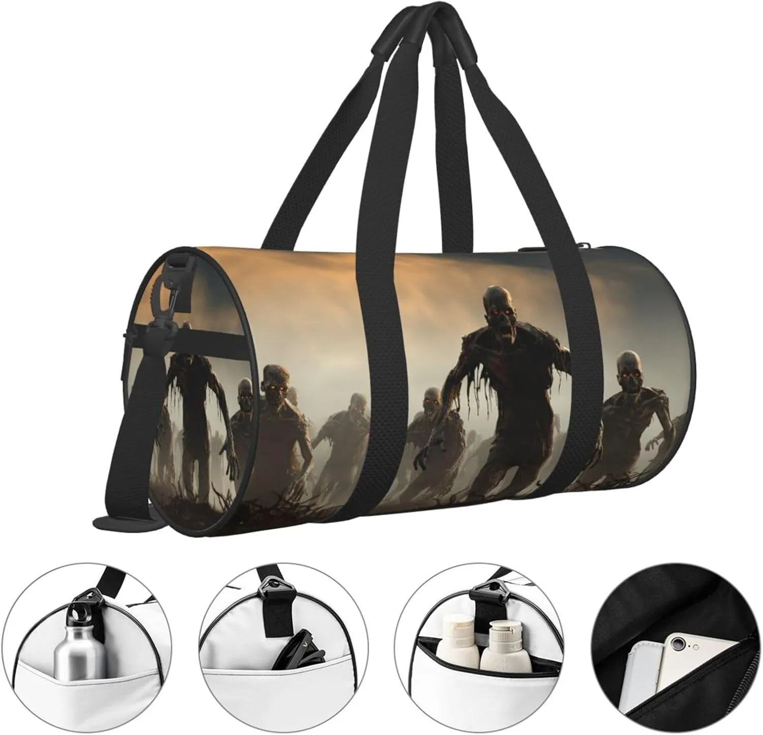 Travel Duffle Bag Weekender Bags For Men Women With Shoe Compartment Large Capacity Weekender Overnight Bag Many Zombie Carry On Tote Bags Sport Gym Bag For Travel Yoga