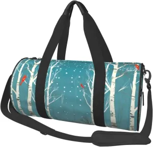 Travel Duffle Bag Weekender Bags For Men Women With Shoe Compartment Large Capacity Weekender Overnight Bag Merry Christmas Birch Tree Carry On Tote Bags Sport Gym Bag For Travel Yoga
