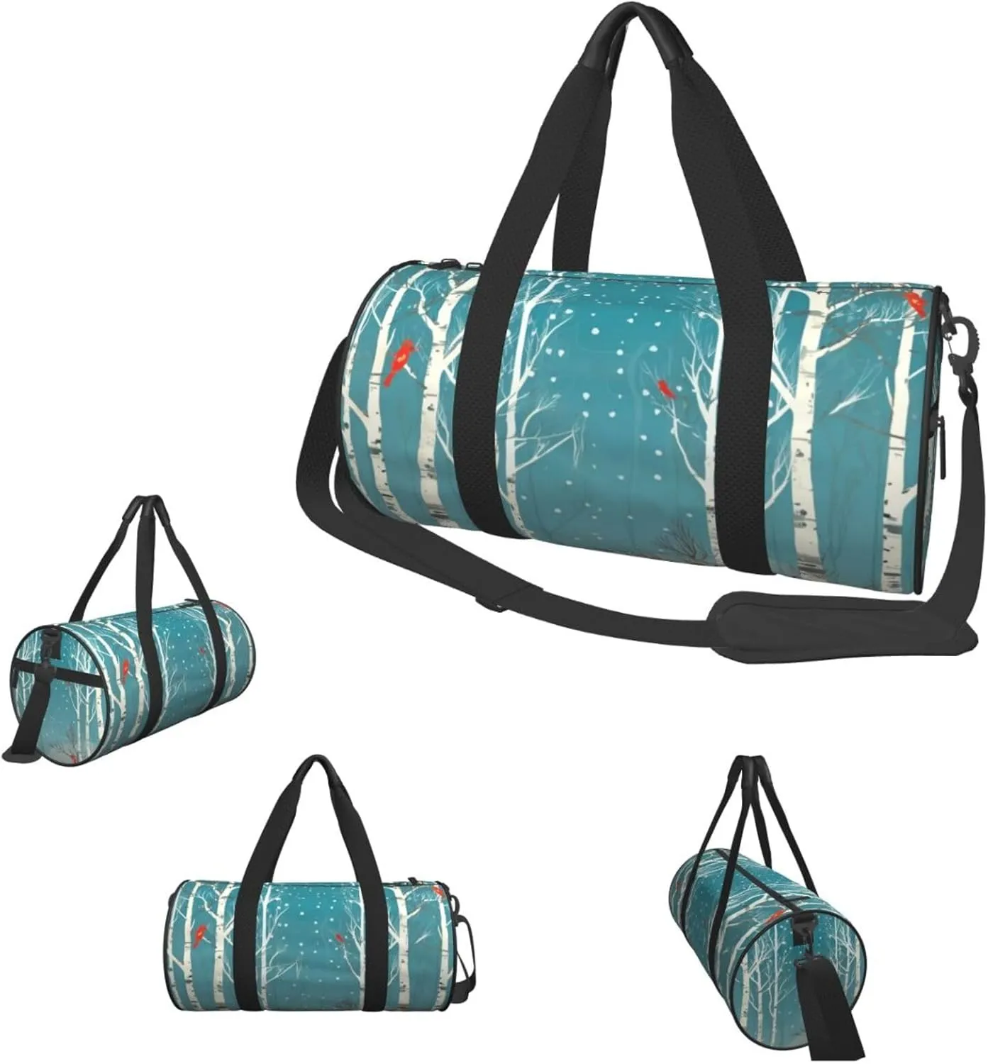 Travel Duffle Bag Weekender Bags For Men Women With Shoe Compartment Large Capacity Weekender Overnight Bag Merry Christmas Birch Tree Carry On Tote Bags Sport Gym Bag For Travel Yoga