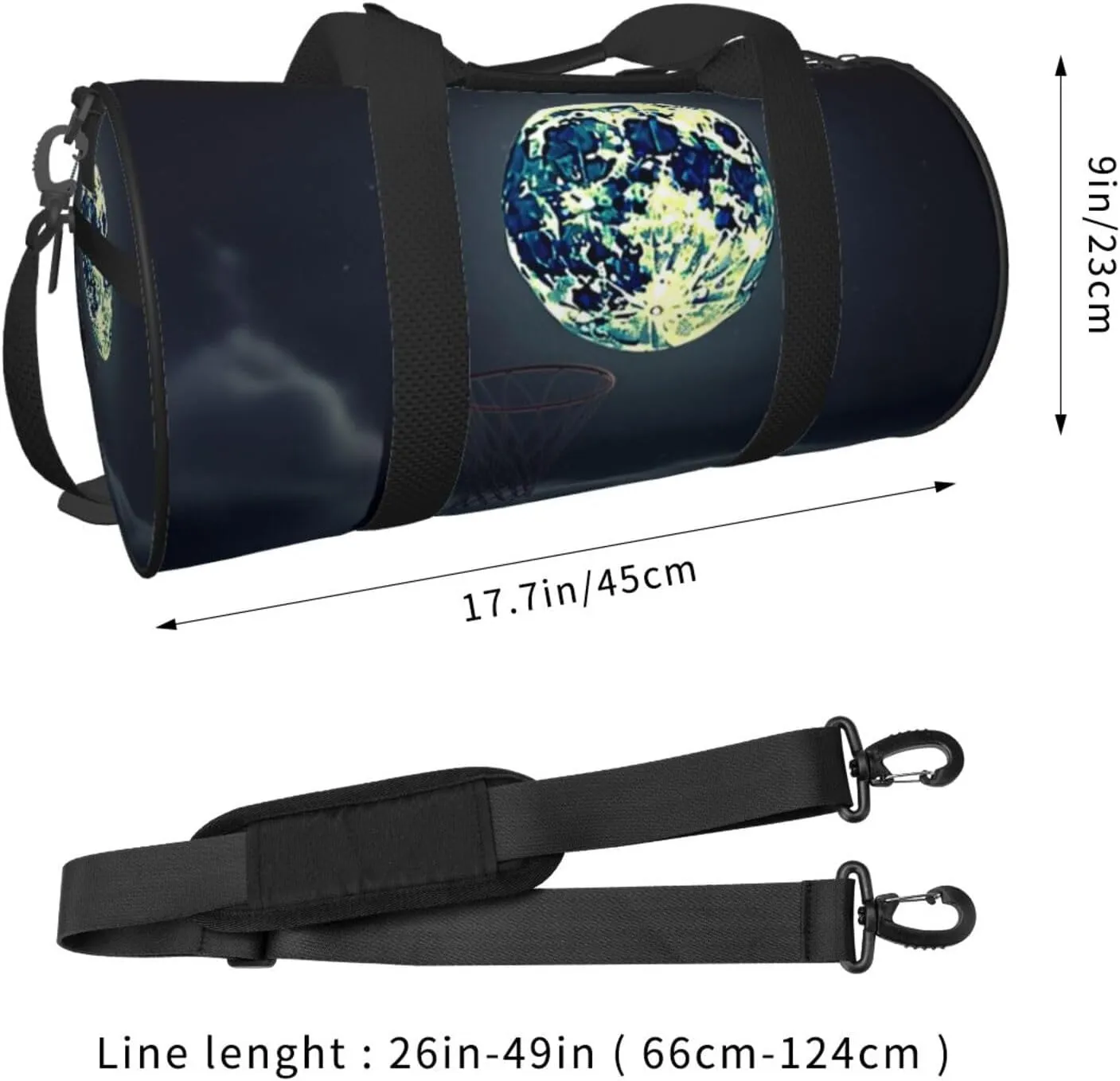 Travel Duffle Bag Weekender Bags For Men Women With Shoe Compartment Large Capacity Weekender Overnight Bag Moon And Basketball Carry On Tote Bags Sport Gym Bag For Travel Yoga