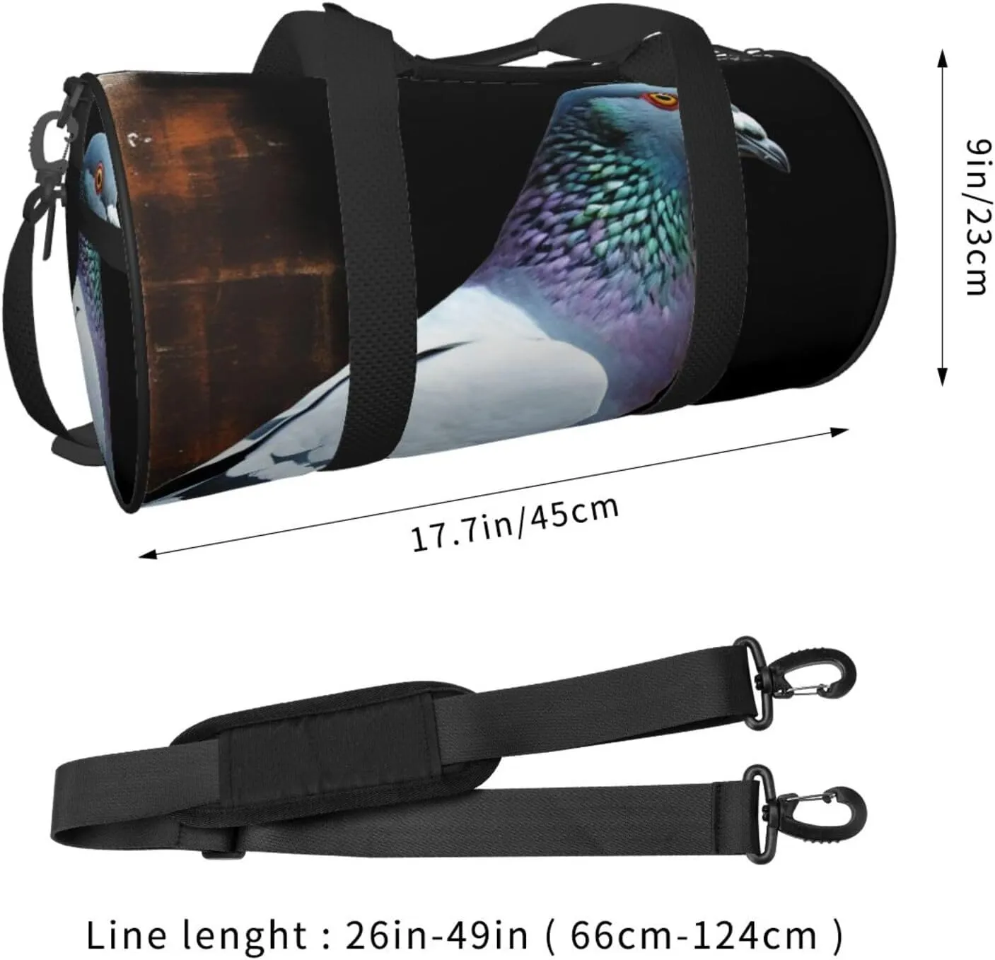 Travel Duffle Bag Weekender Bags for Men Women with Shoe Compartment Large Capacity Weekender Overnight Bag Pigeon Carry On Tote Bags Sport Gym Bag for Travel Yoga