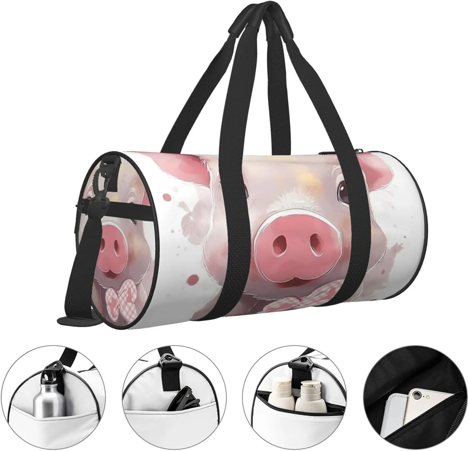 Travel Duffle Bag Weekender Bags for Men Women with Shoe Compartment Large Capacity Weekender Overnight Bag Smiling Carry On Tote Bags Sport Gym Bag for Travel Yoga