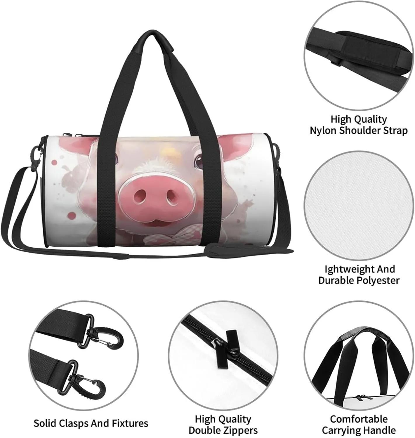 Travel Duffle Bag Weekender Bags for Men Women with Shoe Compartment Large Capacity Weekender Overnight Bag Smiling Carry On Tote Bags Sport Gym Bag for Travel Yoga