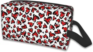 Travel Toiletry Bag Abstract Heart Pattern Personalized Travel Makeup Bag Large Capacity with Zipper Multi-Style Portable,Women and Men Gift Idea Travel Cosmetic Bag