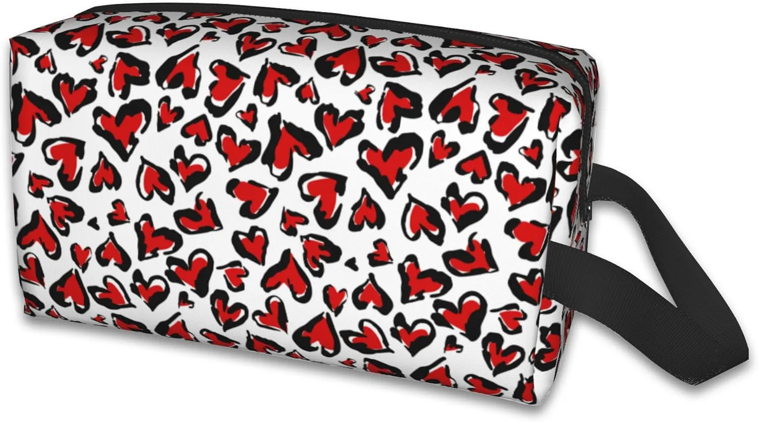 Travel Toiletry Bag Abstract Heart Pattern Personalized Travel Makeup Bag Large Capacity with Zipper Multi-Style Portable,Women and Men Gift Idea Travel Cosmetic Bag