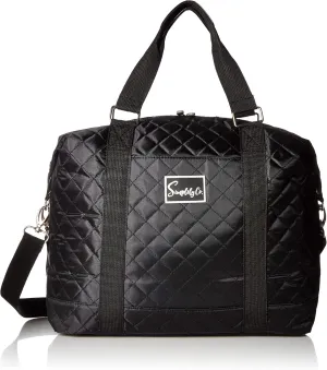 Travel Weekender Overnight Carry On Shoulder Duffel Tote Bag with Over Handle Trolley Sleeve (Large, 16 inches tall, Black)