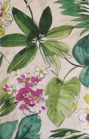 Tropical Forest Abstract Impressions Summer Fun Vinyl Flannel Backed Tablecloth (52x52 Square)