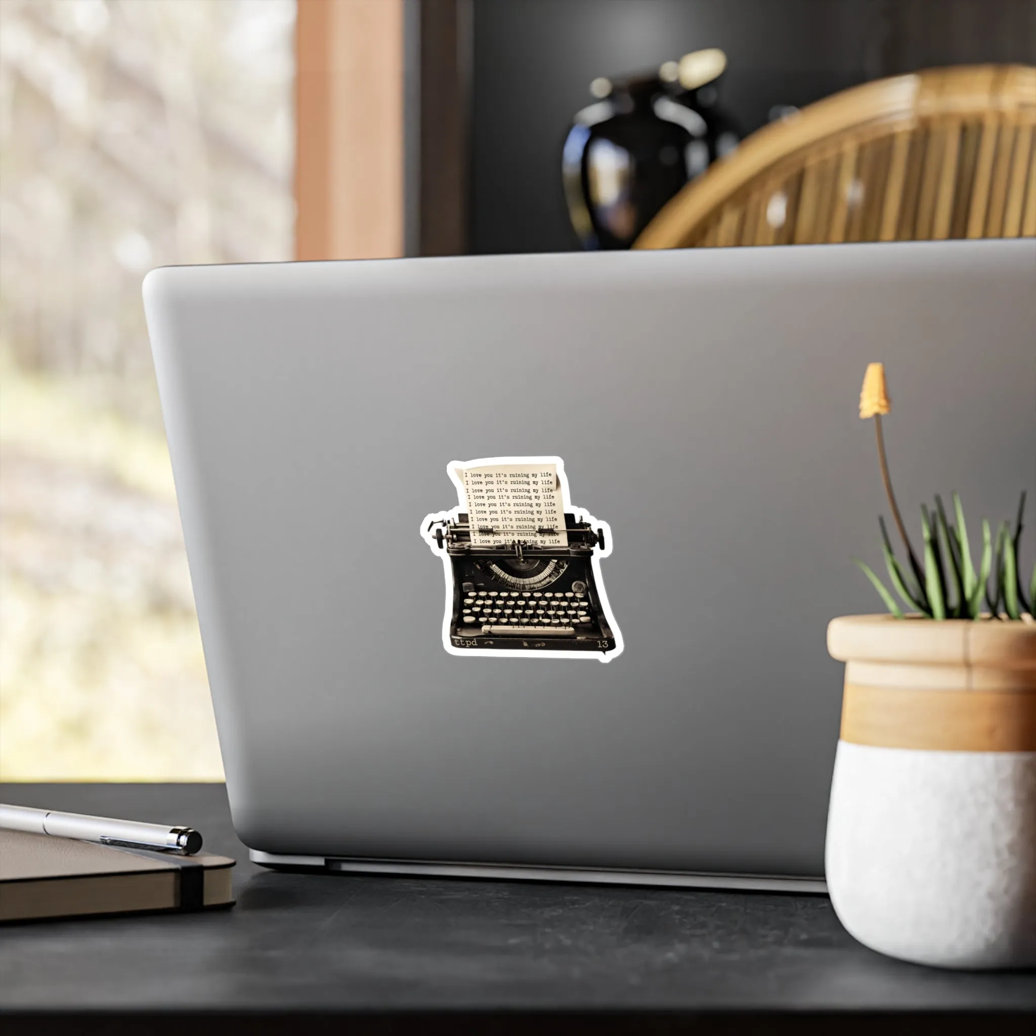 TTPD Inspired - I love you it's ruining my life typewriter - Vinyl Decal Sticker