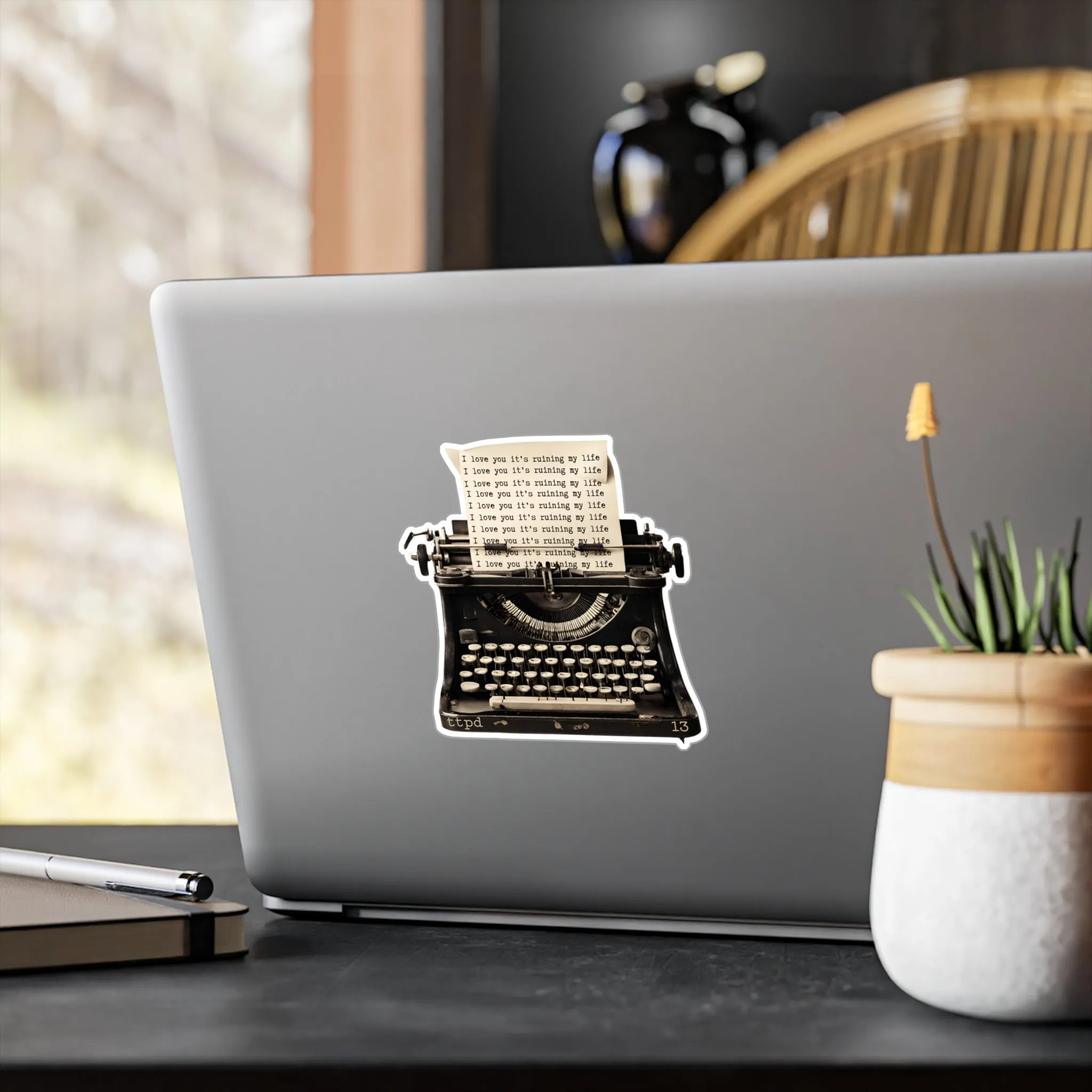 TTPD Inspired - I love you it's ruining my life typewriter - Vinyl Decal Sticker