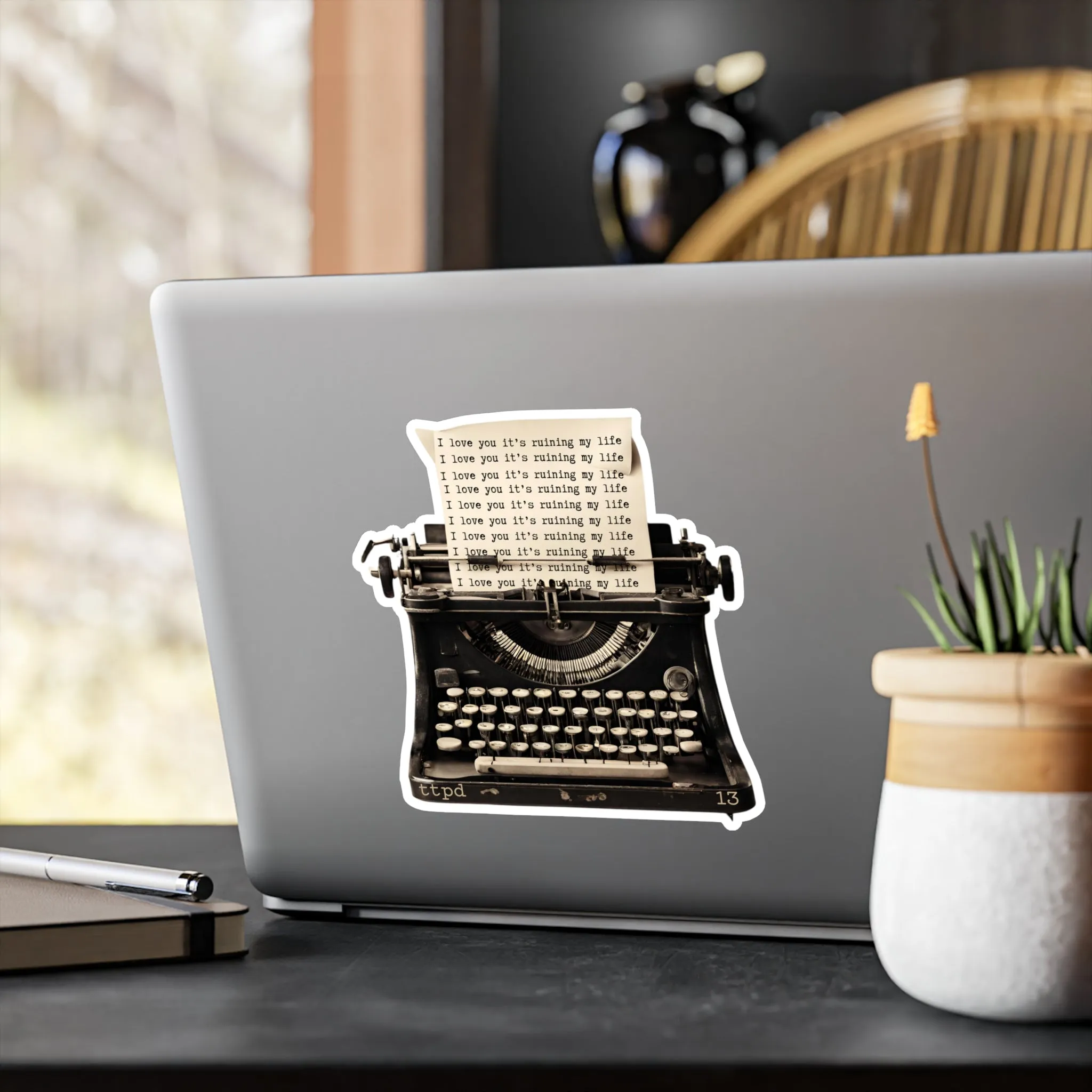 TTPD Inspired - I love you it's ruining my life typewriter - Vinyl Decal Sticker