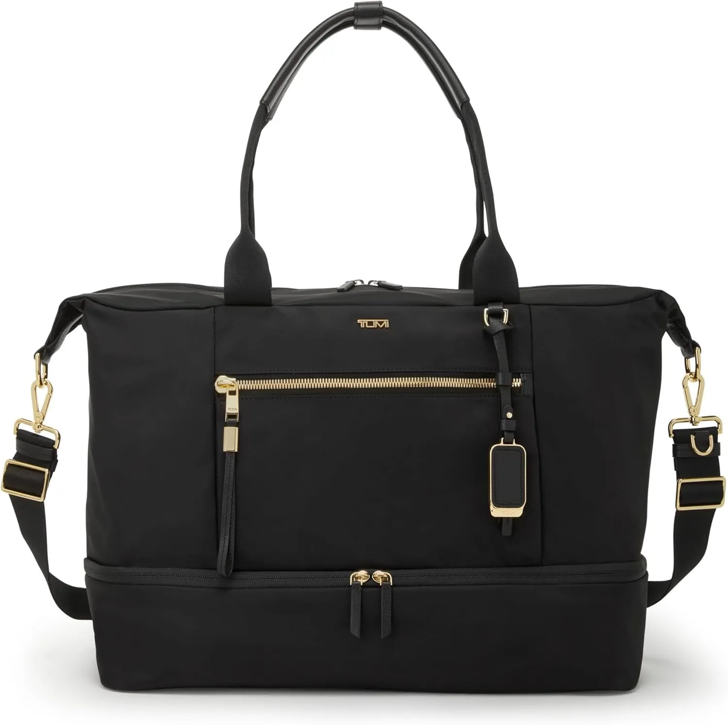 TUMI - Voyageur Contine Weekender - Travel Weekend Bag for Women - Holds Up to 14" Laptop - Multiple Compartment & Pockets - Black & Gold Hardware