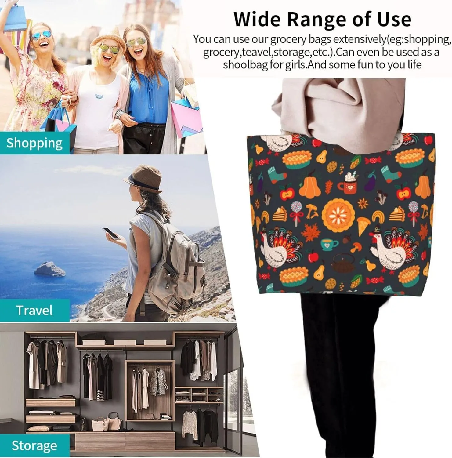Twelve constellations Tote Bag Shopping Bag Portable Handbags Tote Shoulder Bucket Bags for Women