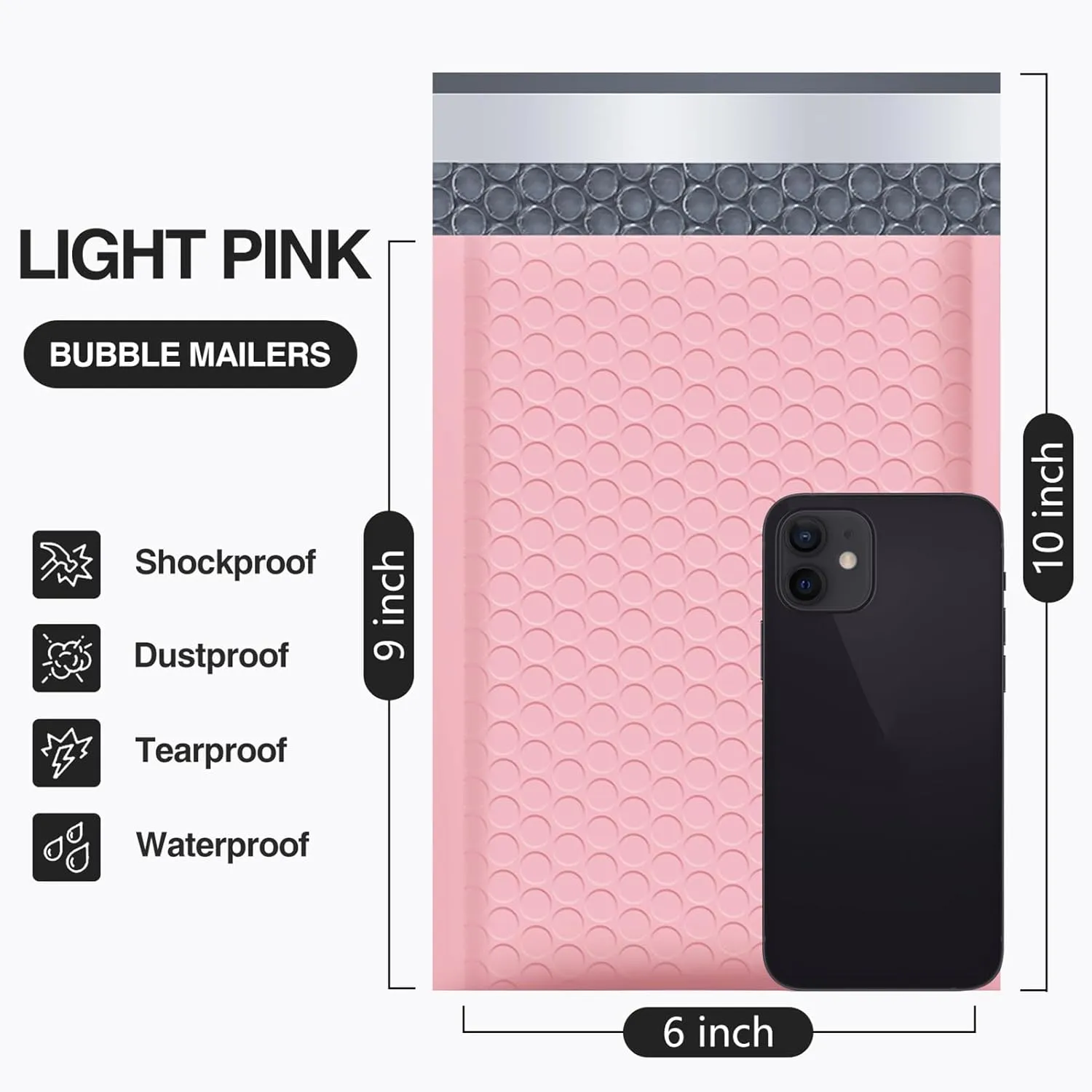 UCGOU Bubble Mailers 6x10 Inch Light Pink 25 Pack Poly Padded Envelopes Small Business Mailing Packages Opaque Self Seal Adhesive Waterproof Boutique Shipping Bags for Jewelry Makeup Supplies #0