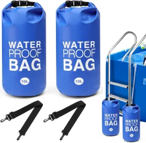 Universal Pool Step Weights, 500D PVC Waterproof Pool Ladder Weights, Heavy-Duty 10L Pool Step Sand Bags, Foldable Pool Ladder Sand Bags for Above Ground and in-Ground Pools Steps