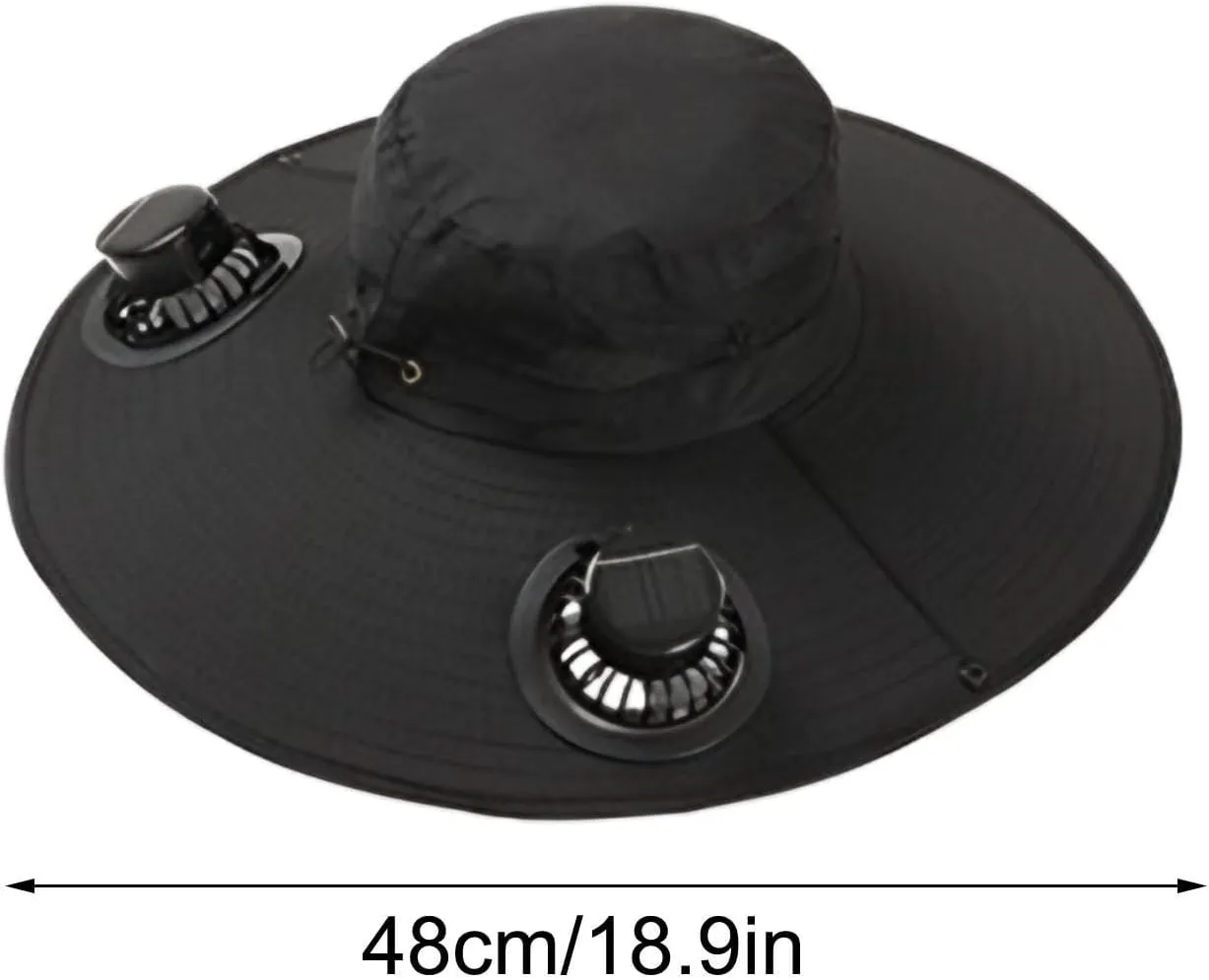 UPF 50  Solar Fan Hats for Men Wide Brim Sun Protection Finishing Hats Lightweight Outdoor Sun Bucket Hat, Hiking Hat