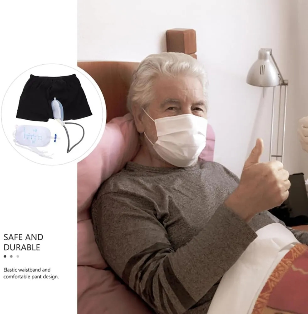 Urine Bag Men Wearable Pants Incontinence Male Urinals Underpants Liquid Silicone Comfortable Man Diapers Adults (L)