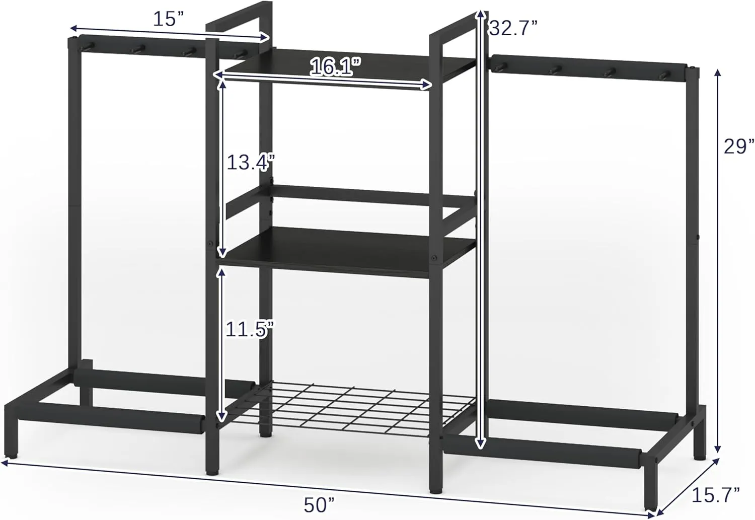 Usinso 6-Space Multi-Instrument Rack - Acoustic, Electric Guitar, Bass, Ukuleles & Amp Accessories - 29'H Home Music Studio Display