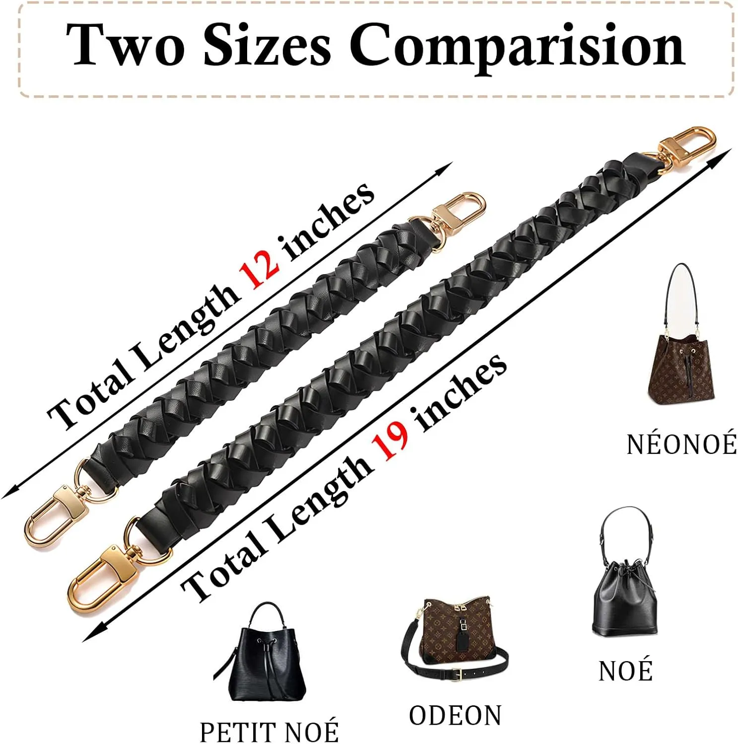 Vachetta Leather Braided Purse Handle for Neonoe Strap Metis Noe BB NM Beaubourg Hobo Bucket Bag Luxury Short Handle Strap Replacement