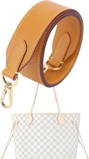 Vachetta Leather Strap for LV Neverfull Bag,Double Sided Usable Cowhide Crossbody Purse Strap for Handbag