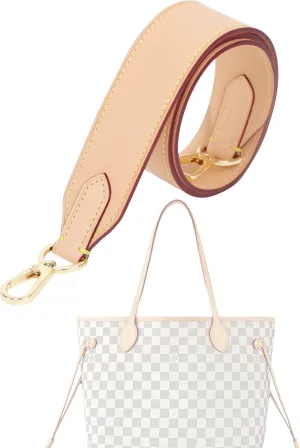 Vachetta Leather Strap for LV Neverfull Bag,Double Sided Usable Cowhide Crossbody Purse Strap for Handbag