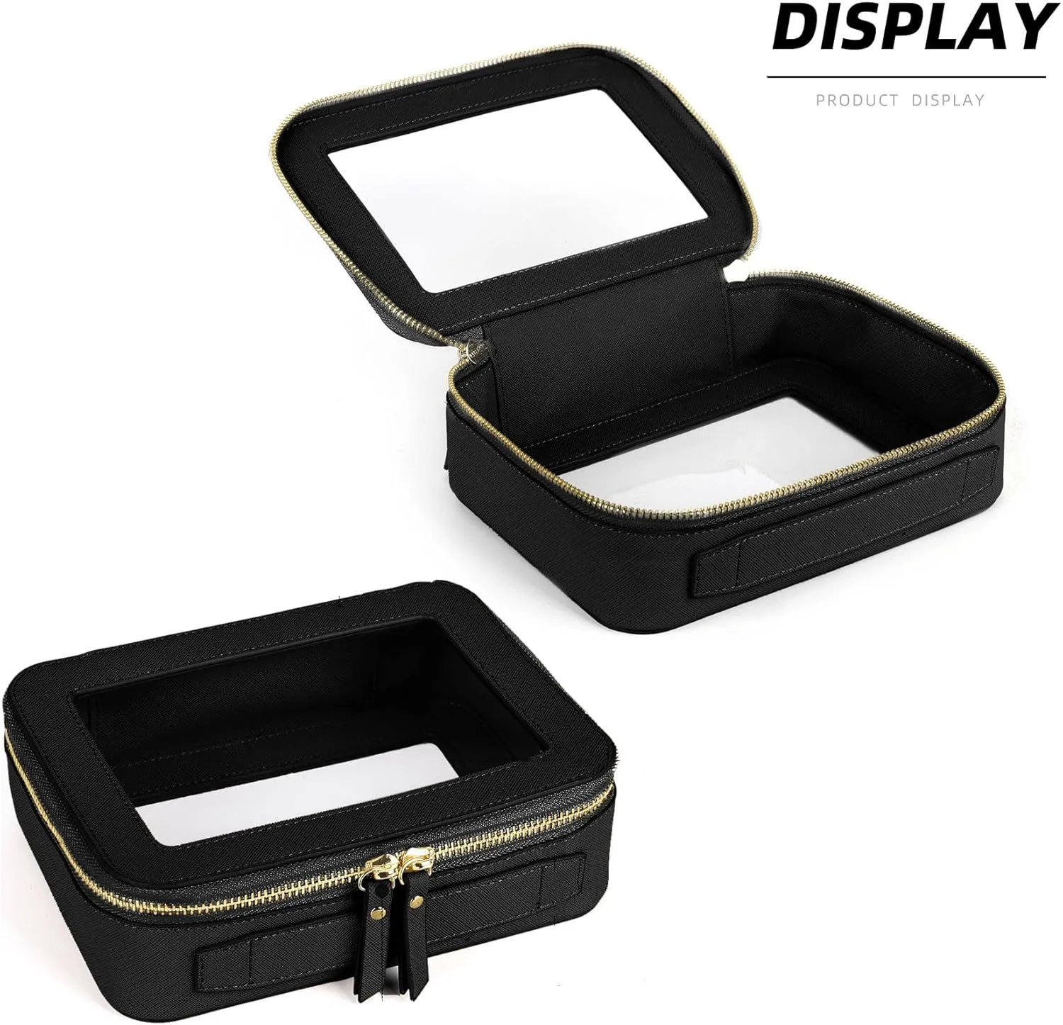 Valleycomfy Clear Cosmetic Bag Set Travel Toiletry Bag Set,Clear Makeup Organizer Bag with Visual Window Double Zipper