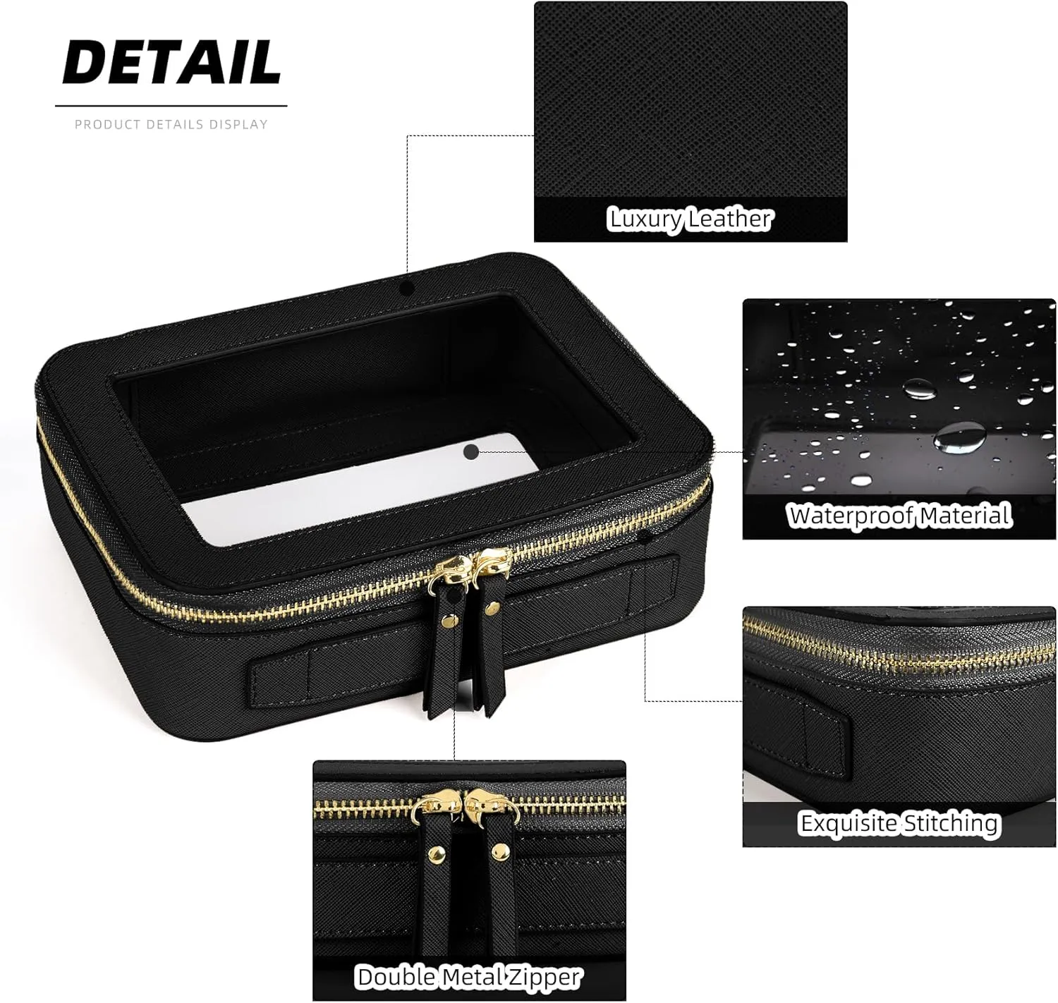 Valleycomfy Clear Cosmetic Bag Set Travel Toiletry Bag Set,Clear Makeup Organizer Bag with Visual Window Double Zipper