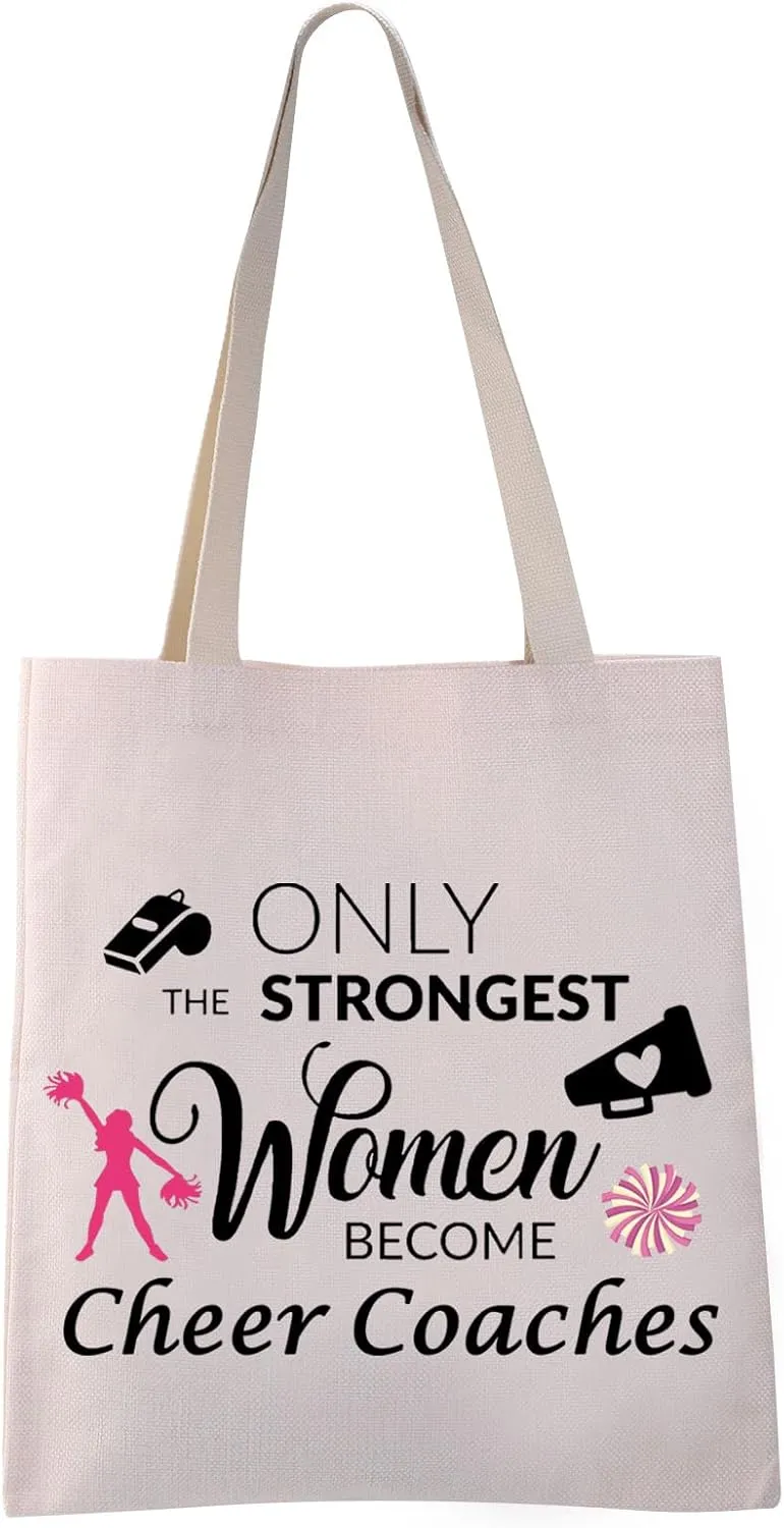 VAMSII Cheer Coach Tote Bag Cheerleading Coach Gifts Bag Cheerleading Gifts for Coaches Instructors Shoulder Bag (Women Cheer Coaches tote)