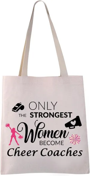 VAMSII Cheer Coach Tote Bag Cheerleading Coach Gifts Bag Cheerleading Gifts for Coaches Instructors Shoulder Bag (Women Cheer Coaches tote)