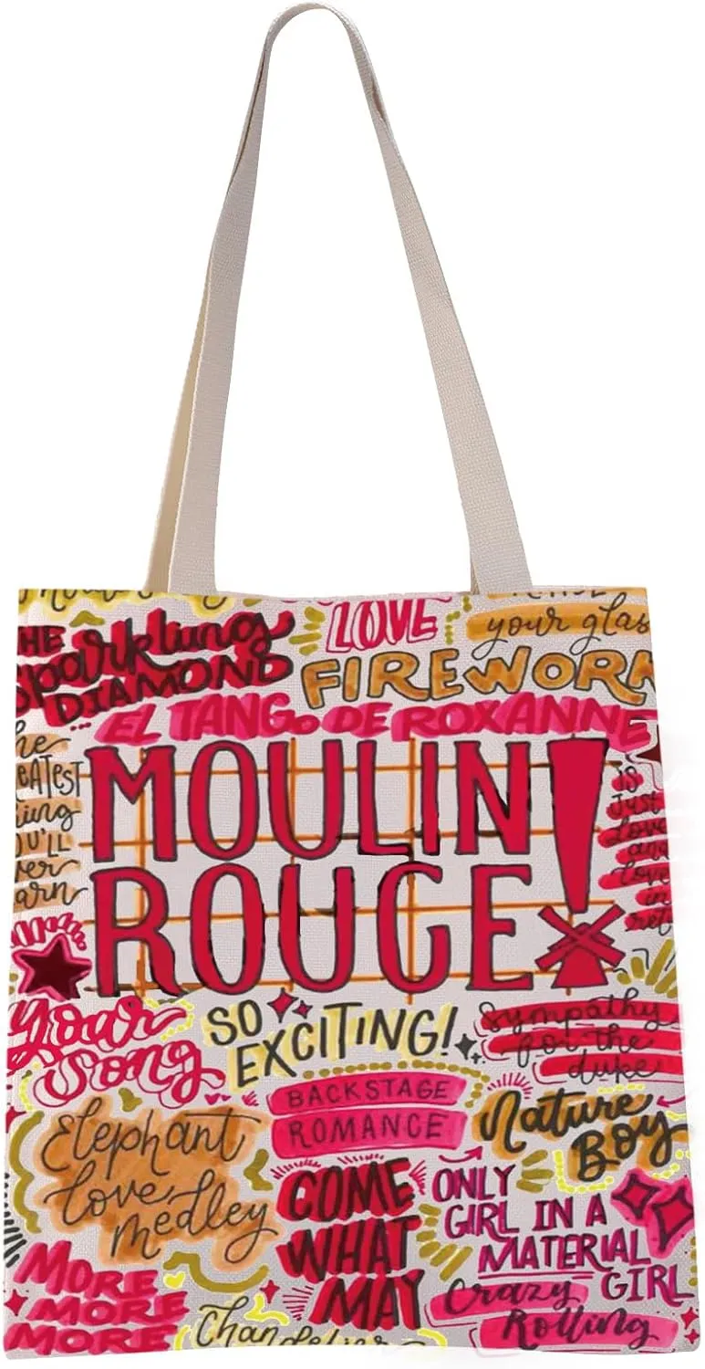 VAMSII Moulin Musical Quote Tote Bag Musical Theatre Lover Gift Musical Fans Gift (Moulin tote)
