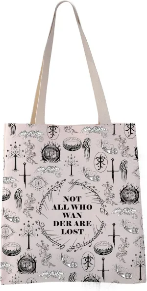 VAMSII Movie Inspired Gift Not All Who Wan Der Are Lost Tote Bag L Movie Fans Shoulder Bag
