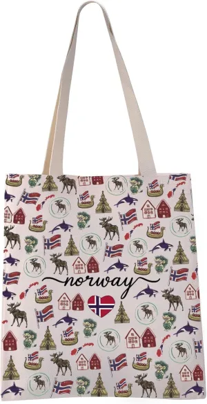 VAMSII Norway Travel Gift Norway City Gift Norway Tote Bag Norway City Culture Gift (Norway tote)