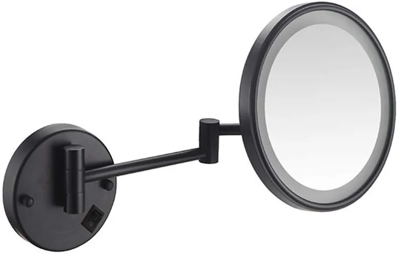 Vanity LED Lighted 8 Inches Double Sided Makeup Mirrors Powered by Plug or Charging(F)