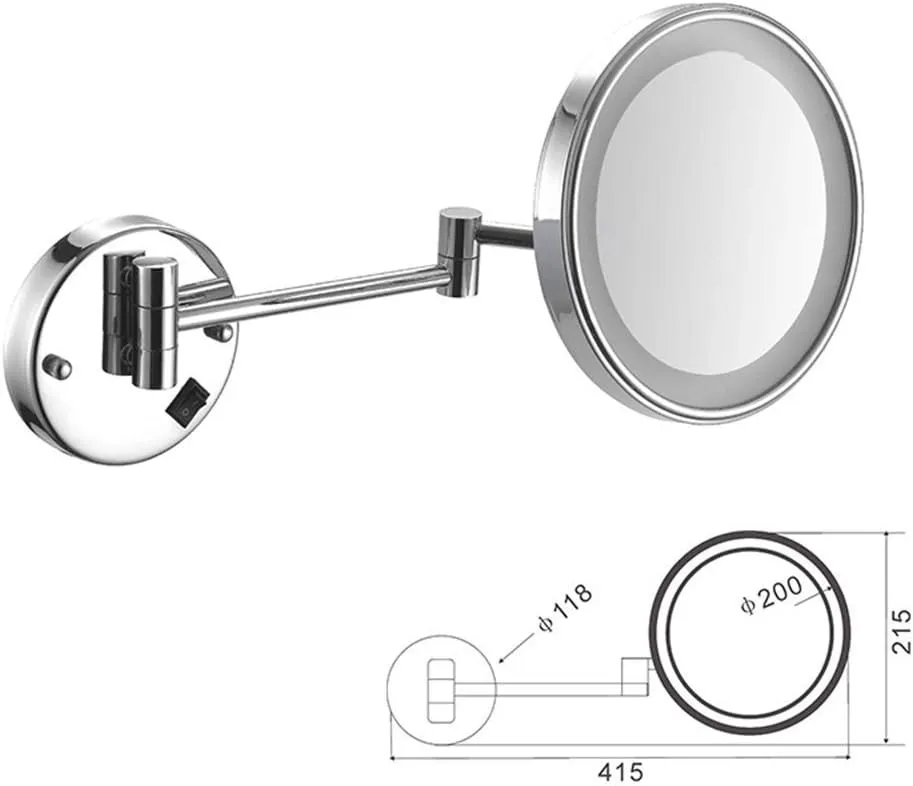 Vanity LED Lighted 8 Inches Double Sided Makeup Mirrors Powered by Plug or Charging(F)