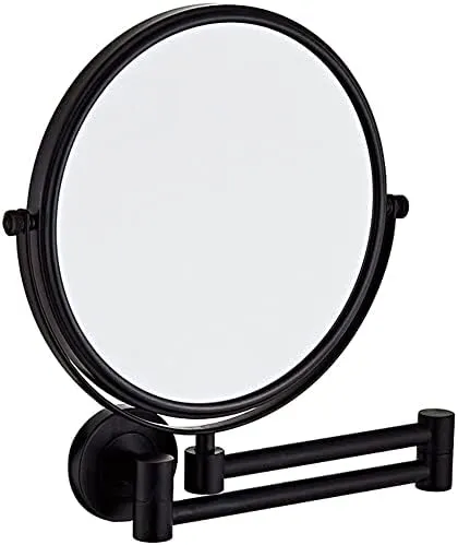 Vanity Mirror, Wall Mounted Makeup Mirror with 10X Magnification, 8 Inch Double Sided Vanity Magnifying Mirror, Cosmetic Mirror Shaving Mirror for Bathroom Black