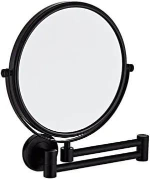Vanity Mirror, Wall Mounted Makeup Mirror with 10X Magnification, 8 Inch Double Sided Vanity Magnifying Mirror, Cosmetic Mirror Shaving Mirror for Bathroom Black