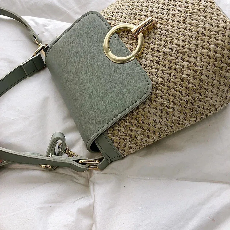 Veloria™ Embroidered Woven Bucket Bag