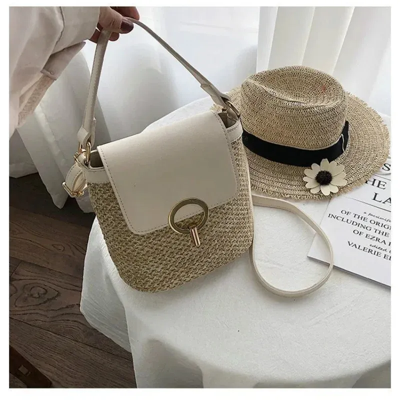 Veloria™ Embroidered Woven Bucket Bag
