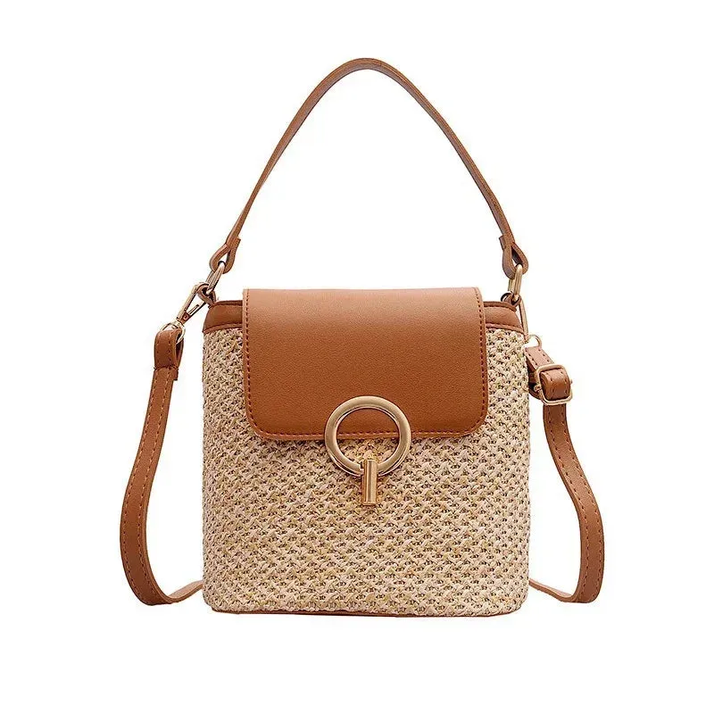 Veloria™ Embroidered Woven Bucket Bag