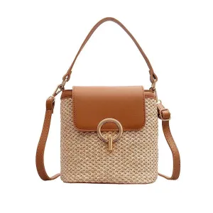 Veloria™ Embroidered Woven Bucket Bag