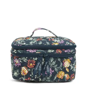 Vera Bradley Women's Cotton Brush Up Cosmetic Makeup Organizer Case, Fresh-Cut Floral Green, One Size