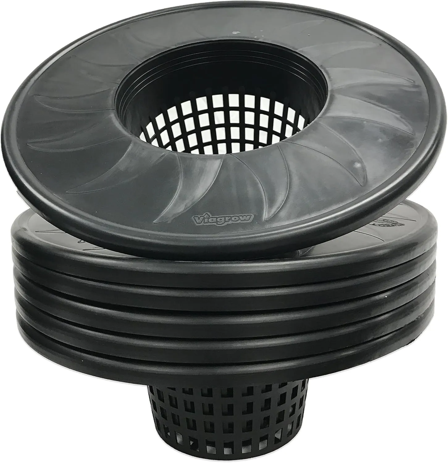 Viagrow 6 inch Wide Lip Bucket Basket Lid, (6 Pack), 5 and 3.5 Gallon DWC Bucket Net Pots