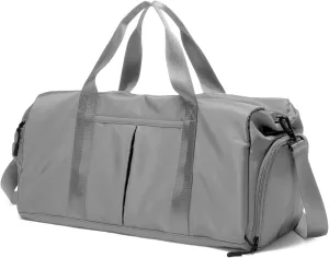VICTORIATOURIST Sports Gym Bag,Travel Duffel Bag for Men Women with Shoes Compartment Weekende Water Resistant Wet Pocket Fitness Workout Luggage Overnight Backpack,Silver Gray
