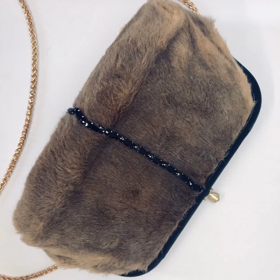 Vintage 1950’s Fur Clutch/ Cross-body