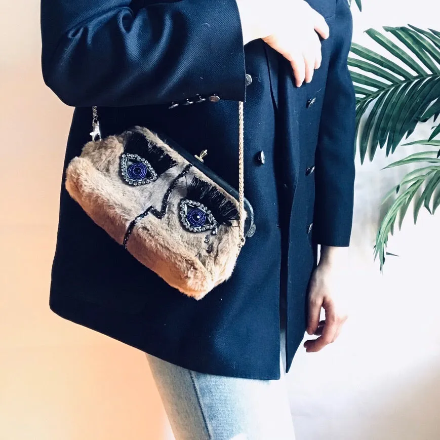 Vintage 1950’s Fur Clutch/ Cross-body
