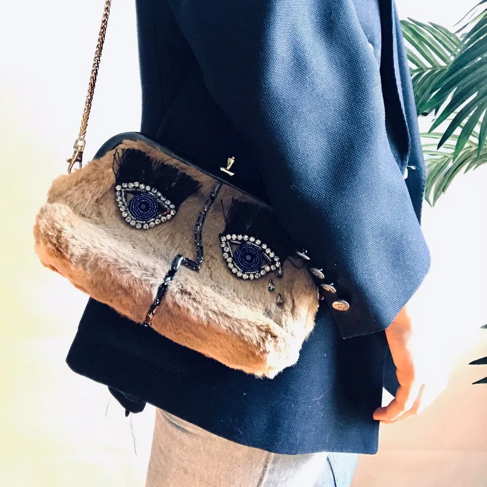 Vintage 1950’s Fur Clutch/ Cross-body