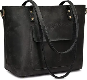 Vintage Leather Tote Bag, Women's Shoulder Handbag, Crossbody Purse, Brown