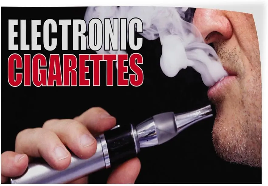 Vinyl Decal Sticker Electronic Cigarettes Indoor Store Signs to Advertise - 9.25inx24in,
